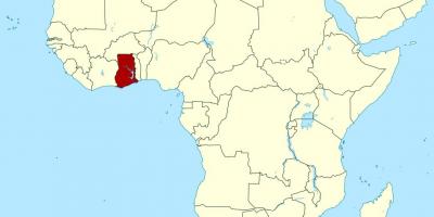 Karta Afrike, pokazujući Gana