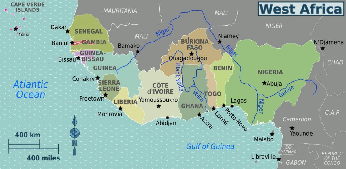 Karta Gana Zapadne Afrike