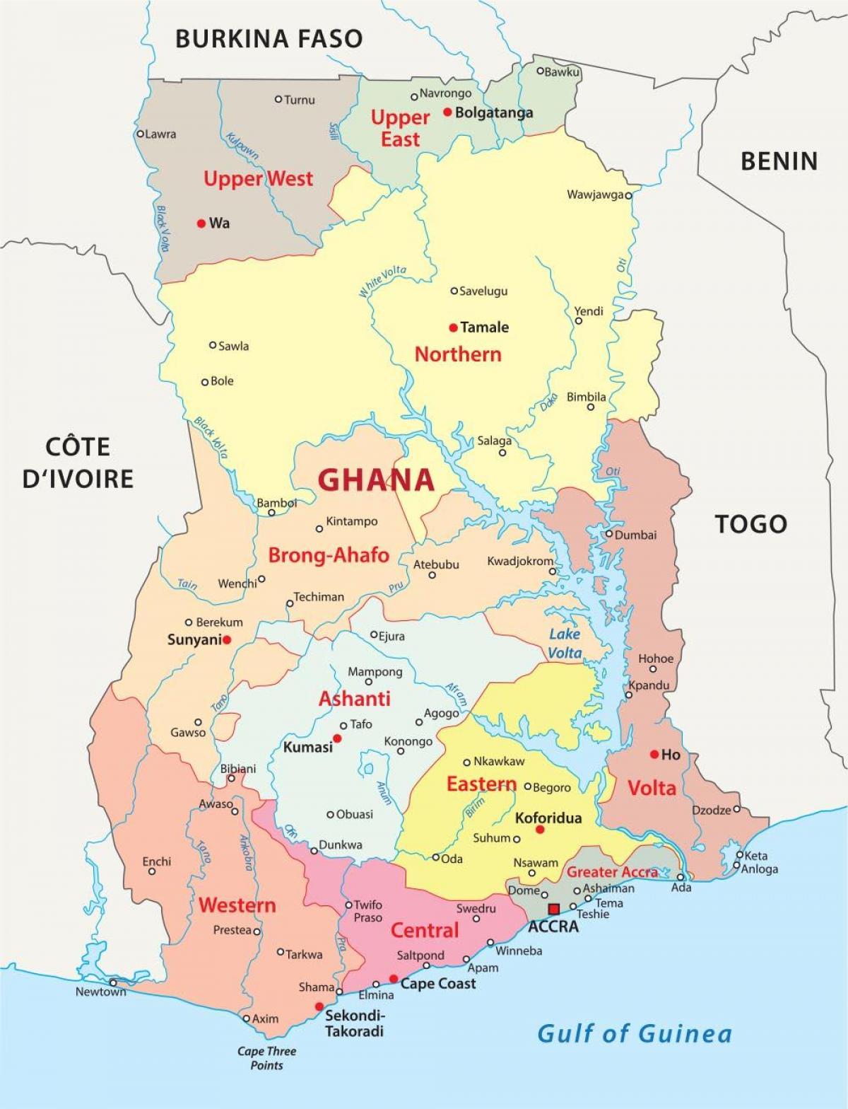 karta Gani pokazuje županije