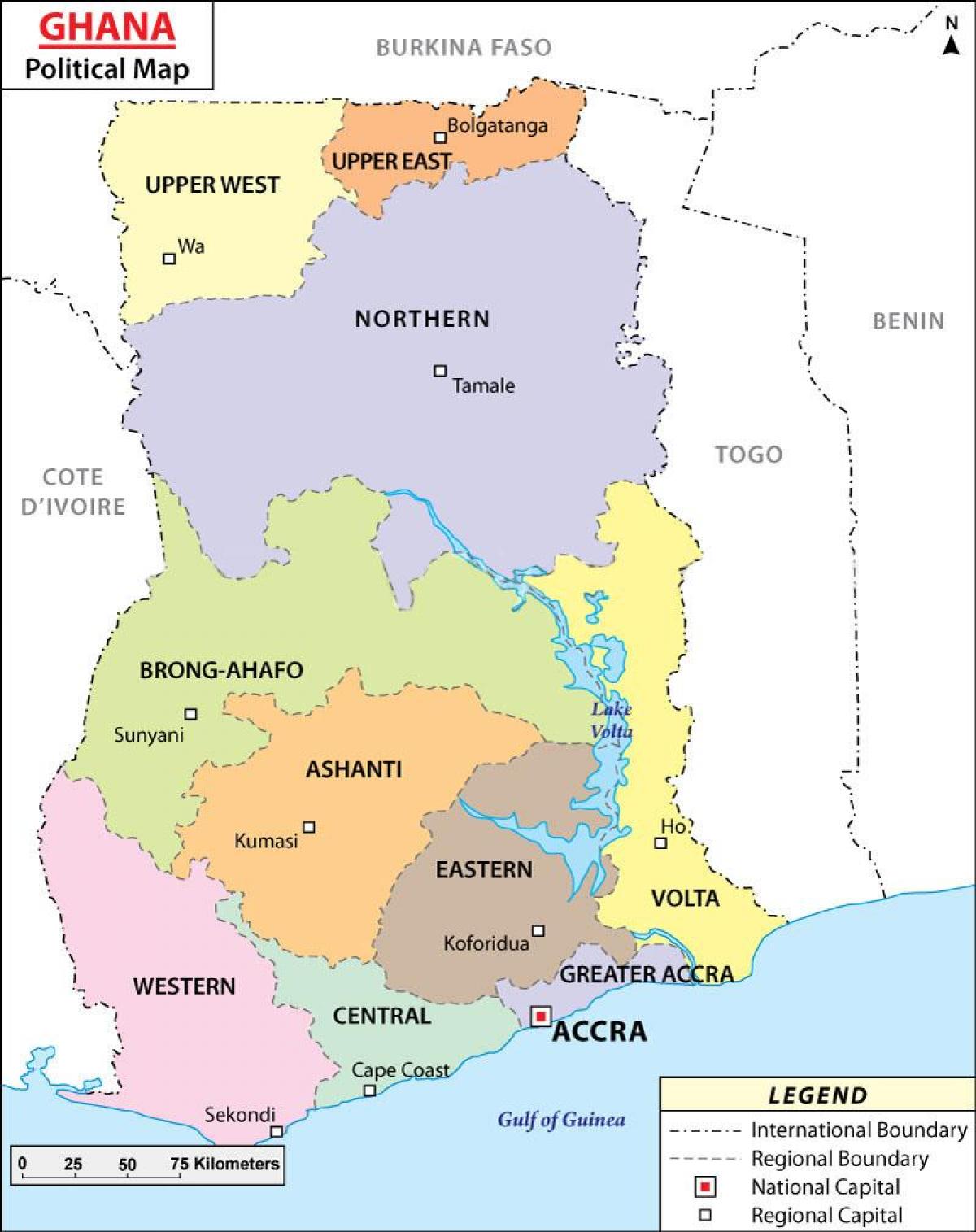 Karta političkih Gana
